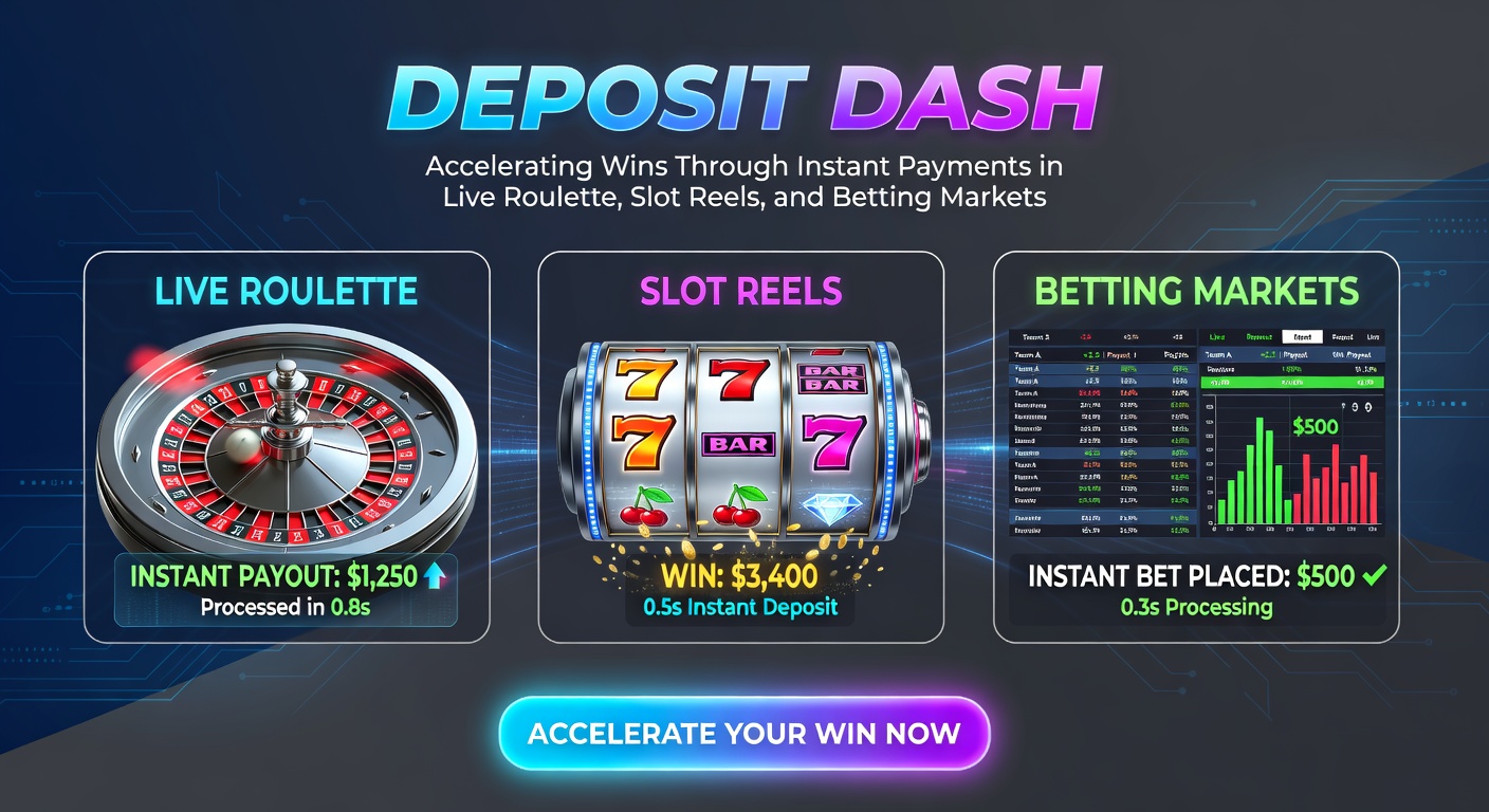 Visuelle Darstellung von Slot-Reels, die mit Instant-Payment-Icons und Wettmärkte überlagert sind, symbolisiert nahtlosen Fluss